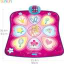 SUNLIN Dance Mat - Rhythm Step Play Mat - Dance Game Toy Pad with LED Lights, Gift for Kids Girls 3-12, Adjustable Volume, Built-in Music, 3 Challenge Levels (Pink)