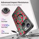 FUNMIKO for iPhone 14 Plus Case Military-Grade Protection & Wireless Charging - Trendy Pattern Design for Women Girls, Non-Slip Matte Phone Cover with Shockproof Corners - Juicy Cherries