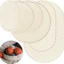 Luomorgo 6PCS Natural Wooden Basket Base Set (3PCS Oval & 3PCS Round) - Solid Unfinished Crochet Basket Bottom for DIY Weaving, Knitting Crafts