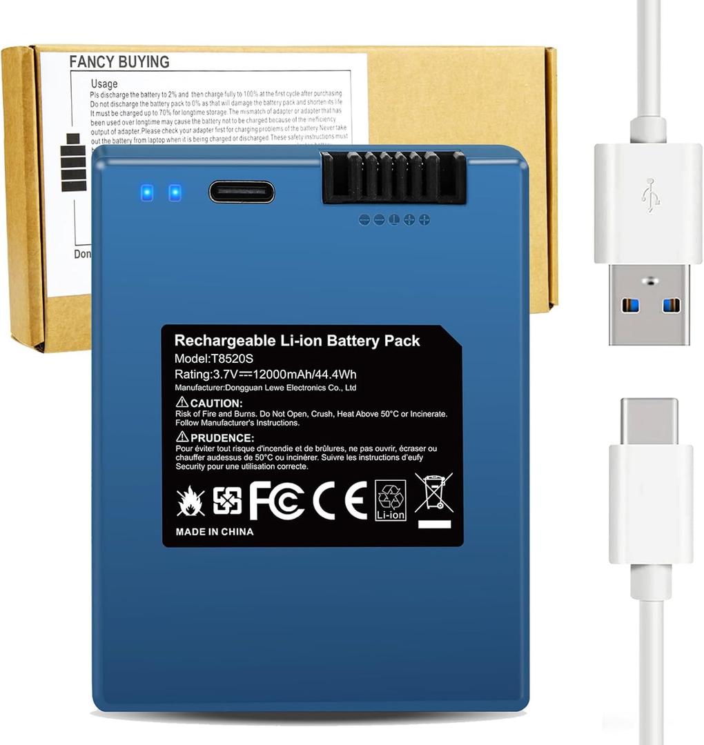 12000mAh Rechargeable Li-ion Battery for eufy Security S220 S230 S231 S330 E330 3-in-1 Video Smart Door Lock E31 and Smart Drop, T8520 T8520S T8520J11 T8531 E8531JY1 T8520T11 Security Smart Lock