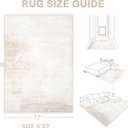Area Rugs 6x9 Living Room: Washable Rug Modern Abstract Large Rug Soft Non Slip Neutral Rugs Stain Resistant Indoor Carpet for Bedroom Kitchen Dining Room Table Nursery Home Office Rugs(Beige,6'x9')