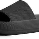Cloud Slides for Women Pillow Slides Shower Shoes Cloud Recovery Slide Sandals Cushion Thick Sole Pillow Slippers Comfort Indoor and Outdoor Slide (Black)