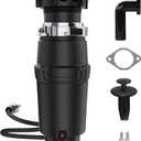 1/2 HP Garbage Disposal, 3000RPM Food Disposal, 1.1L Sink Garbage Disposal Low Noise Garbage Disposer for Kitchen