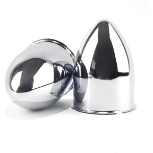 2Pcs 3.15inch Trailer Wheel Center Cap Push Through 3.15" Bore 4.5" Tall Pointed Hub Cap for Truck SUV RV Wheel Rim, Chrome Silver Wheel Cover