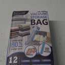 12 Pack Vacuum Storage Bags, Space Saver Vacuum Storage Bags, Vacuum Seal Bags for Clothing, Clothes, Comforters and Blankets, Hand Pump Included