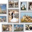 upsimples 10 Pack Picture Frames Collage Wall Decor for Mounting or Tabletop Display, Photo Gallery Frame Set for Family, Multi Sizes Including 8x10, 5x7, 4x6, Gray