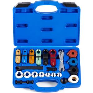 Orion Motor Tech Master Quick Disconnect Tool Set, 25pc Line Disconnect Tool Kit for A/C Fuel & Transmission Systems, Fuel Line Disconnect Tools for Mechanics Compatible with Ford Chevy GM More, Blue
