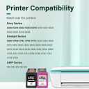 65XL 65 Ink Cartridges Black/Color Combo Pack DeskJet 3755 Envy 5055 Replacement for HP65 XL Black and Color for HP Envy 5052 5000 DeskJet 3772 3700 2600 3752 Printer (Black Tri-Color)