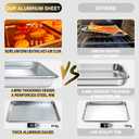 Commercial Quality Baking Sheet Pan Set, Natural Aluminum Cookie Sheet, Umite Chef Warp Resistant Baker's Half Sheet Pan, Large Thick Cookie Tray Pans for Baking, Roasting(2 Pack, 18X13In)