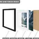 Hongkee 11x14 Picture Frames set of 3, Made of Glass and Black Wooden Photo frame - Displays 8x10 Picture with Mat or 11 x 14 Poster without Mat, Wall Collage Frame set