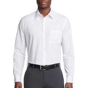 Van Heusen Mens Dress Shirt Regular Fit Poplin Solid M