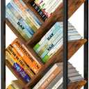 Cutogxon Tree Bookshelf - 9 Tier Floor Standing Tree Book Storage Organizer with Adjustable Feet for Hardcover Books, Vintage Living Room, Patent Pending