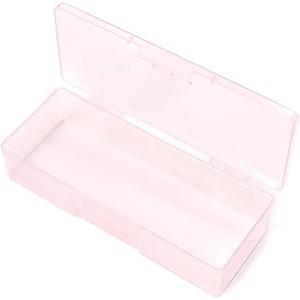 Lokyango 2 Pieces Plastic Storage Personal Box for Nail, Nail Implement Storage Box Organizer Case Manicure Tool Box for Nail Pedicure Supply Tools (Clear, And Pink Clear)