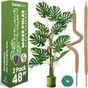2 Pack 48'' Bendable Moss Pole Monstera Plant Support for Climbing Indoor Plants - Stakes for Potted Climbers - Tall Sticks Indoor Trellis for Houseplants - Accessories for Monstera Pot