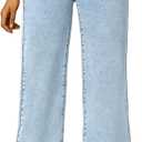 Trendy Queen Women's High Waisted Straight Wide Leg Jeans, Comfort Stretch Baggy Denim Pants 16