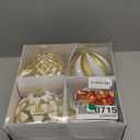 Alupssuc 6''/150mm Large Christmas Ball Ornaments, 4Pcs Christmas Tree Decor, Shatterproof Hanging Decorations with Hooks, Gold & White Baubles for Xmas Tree, Wedding, Holiday and Party Decor