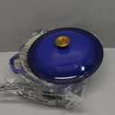 Mueller 6qt Enameled Cast Iron Dutch Oven, Heavy-Duty Casserole and Braiser Pan with Lid and Knob, Safe for All Cooktops, Aqua Blue