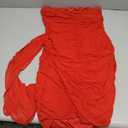 Women's Sexy Mesh Strapless Off Shoulder Y2k Bodycon Dress Backless Tube Draped Ruched Mini Dress (Large, Red)