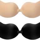 DEPOVOR Super Sticky Push Up Bras Strapless Backless Breast Lift Bras for Women Wedding Dresses Reusable, Cup Size: B