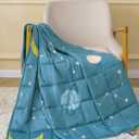 Sivio Weighted Blanket, Cotton Heavy Blanket for Calm, Soft and Breathable Weighted Throw, Moon and Star, 41" x 60" 7LBS