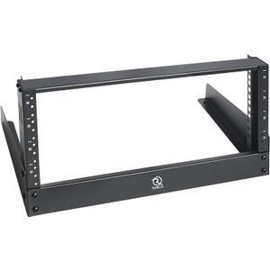RIVECO 4u Tabletop Rack for Audio & Network, Desktop Rack Shelf Open Frame Sound Recording Shelf, Tappered Holes Black 2 Post
