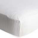 Little Unicorn Premium Crib Sheet | Breathable & Super-Soft Muslin Fabric (White)