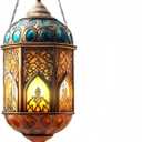 Ramadan Decorations, Acrylic Ramadan Lanterns, 2D Spray Painted Acrylic Crescent and Eid Decorations for Home (H)