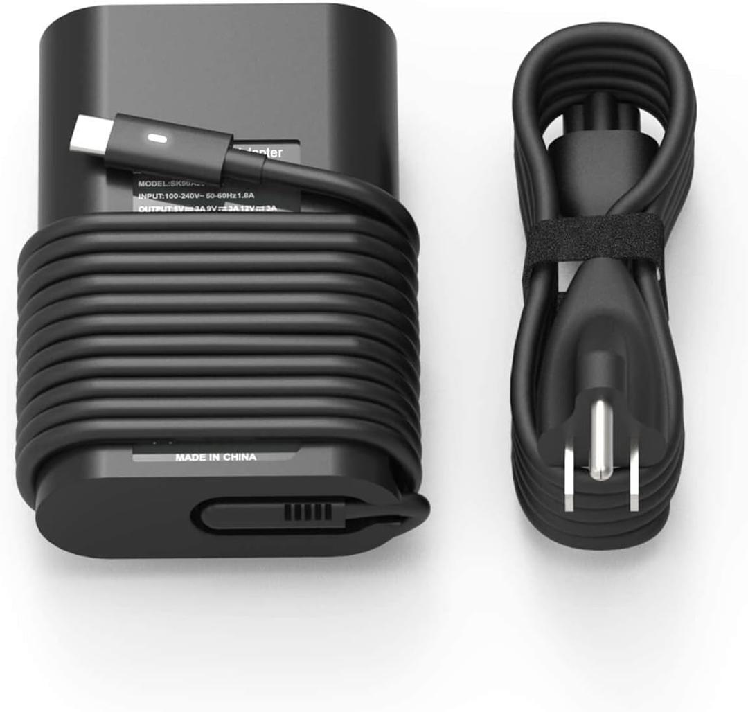 YOXYDIF 65W 45 Watt AC Adapter Compatible with Dell Laptop Charger USB C Computer Latitude 5420 7420 5540 5440 3540 7440 5450 5430 5520 5530 7430 E5430 E5440,XPS 13 Type C Power Cord