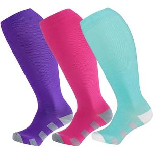 Wide Calf Compression Socks for Women & Men Extra Large Size Support Socks for Nurses Running Pregnant Travel, 15-20 mmHg