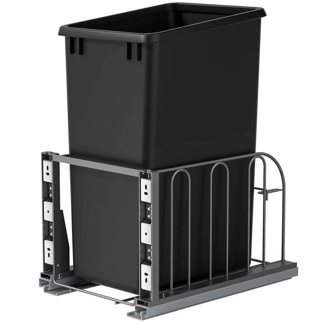 Pull Out Trash Can Under Cabinet with Soft-Close Slides, Heavy Duty Under Sink Trash Can Kit for Kitchen, Garbage Can Not Included, Requires Minimum Cabinets Opening 14" W X 19" D