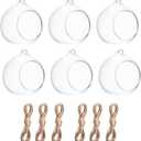 Hanging Candle Holder, Globe Tea Light Holder, Hanging Vase, Terrarium, Orbs Container, Micro Landscape DIY for Home, Office, Wedding (3.15" 6Pcs)