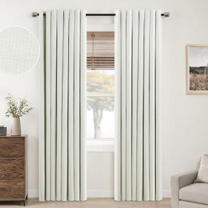 Mrs.Naturall Ivory Blackout Curtains 84 Inches Long, Linen Look Black Out Thermal Insulated Room Darkening Grommet Curtains for Bedroom Living Room, Off White, Cortinas para Sala Modernas 2025