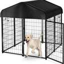 PawGiant Dog Kennel Outdoor, Dog House with Roof Waterproof Cover for Medium to Small Dog Outside 4ft x 4ft x 4.5ft, Pet Enclosures Crate Cage Playpen Run Indoor