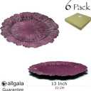 allgala 13-Inch 6-Pack Heavy Quality Plastic Round Charger Plates-Reef Purple-HD80338, Large