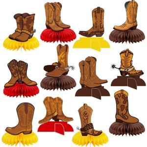 Western Cowboy Party Decorations, Wild West Honeycomb Centerpieces, Western Table Decor for Cowboy Western Theme Birthday Party Supplies