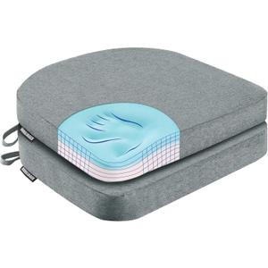 Nordjager Chair Pads for Dining Chairs, Chair Cushions 2 Piece, 17"x 16"x 2.5" Memory Foam Seat Cushions with Ties and Removable Cover (Dark Grey)