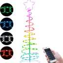 5FT Spiral Outdoor Lighted Christmas Tree, RGB+IC LED Neon Lighted Artificial Tree with 40 Scene Modes and Music Sync, Smart App Control Outdoor Christmas Decorations for Pation Yard Porch
