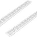 Vent Systems 19.69 x 2.36 Inch (Outer Size) Air Supply Ventilation Grille - Pack of 2 - White Aluminum Rectangle Intake/Exhaust Door Vent Deflector - HVAC for Home Improvement Floor, Wall Duct Cover