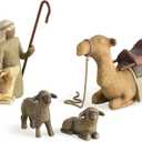 Willow Tree Shepherd and Stable Animals, Surrounding New Life with Love and Warmth, Build a Holiday Tradition with Classic Nativity Set, 4 Sculpted Hand-Painted Figures: Sheep, Camel, Shepherd, Goat