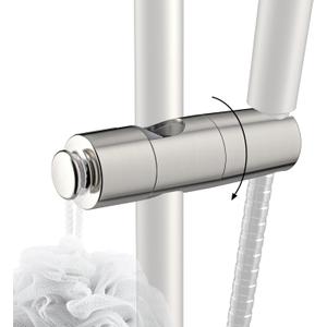 Hibbent Adjustable Shower Head Holder for Slide Bar, Universal 18-25mm Handheld Showerhead Bracket, Sprayer Holder with Hanging Design, No Drill InstallationBrushed Nickel