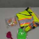 Neon Outfit Neon Costume Accessories Reflective Vest Sunglasses Necklace Bracelet for Glow Party Football Game (37# Fruit Green/White Bars)