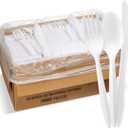 1,000 Plastic Disposable Cutlery Bulk Variety Pack White Medium Weight Includes 334 forks, 333 knives, 333 soup spoons, Disposable Silverware Plastic Cutlery