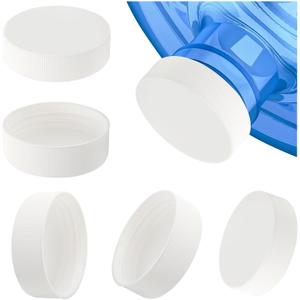6-Pack 53mm Screw-On Water Bottle Caps with Foam Liner  Universal Fit for 5-Gallon Jugs, Leak-Proof & Durable Replacement Lids (53-400 Thread Size, Not for Snap-On or Glass Bottles) White