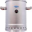 Universal (6-pound) Stainless Steel (Small) Charcoal Barrel Smoker with Thermometer & Airlock system - 16.5"x 21.18" x 11.81", 2 in 1 Vertical Smoker - Grill and Smoker, 6-serving Slow Cooking Smoker