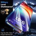 BAZO for iPhone 15 Pro Screen Protector - [Military Grade Shatterproof & 9H+ Hardness] Unbreakable Screen Protector 15 Pro Tempered Glass 9D Full Coverage Protection, [Auto-Dust Removal]Easy Installation, 2 Packs