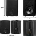 OSD Audio 8" Outdoor Patio Speaker Pair, Weatherproof IP54 Rated Aluminum Grilles, Black AP840