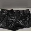 Floerns Women's Y2k Mini Shorts Zip Up Low Waist PU Leather Music Festival Hot Pants XL