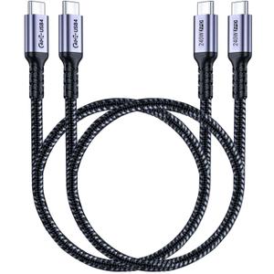 1.5FT USB 4 Cable 2 Packs 40Gbps USB 4 Cable with 240W Fast Charging and 8K Video Display Compatible with Thunderbolt 4, Thunderbolt 3, MacBook, iPhone 16/16 Plus/16 Pro Max