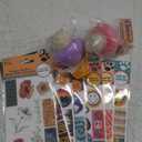 Set of 2 Squishy Pink and Purple Mushroom Fidget Toys, Pack of 7 Fidget stickers