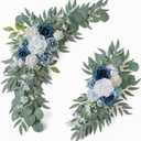 ponatia Wedding Arch Flowers (Pack of 2), Artificial Dusty Blue Flowers & Welcome Signs Decorations for Wedding Ceremony Reception